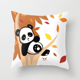 Sleepy Panda in a Tree Throw Pillow