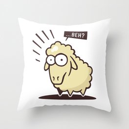 Scared Lamb! Throw Pillow