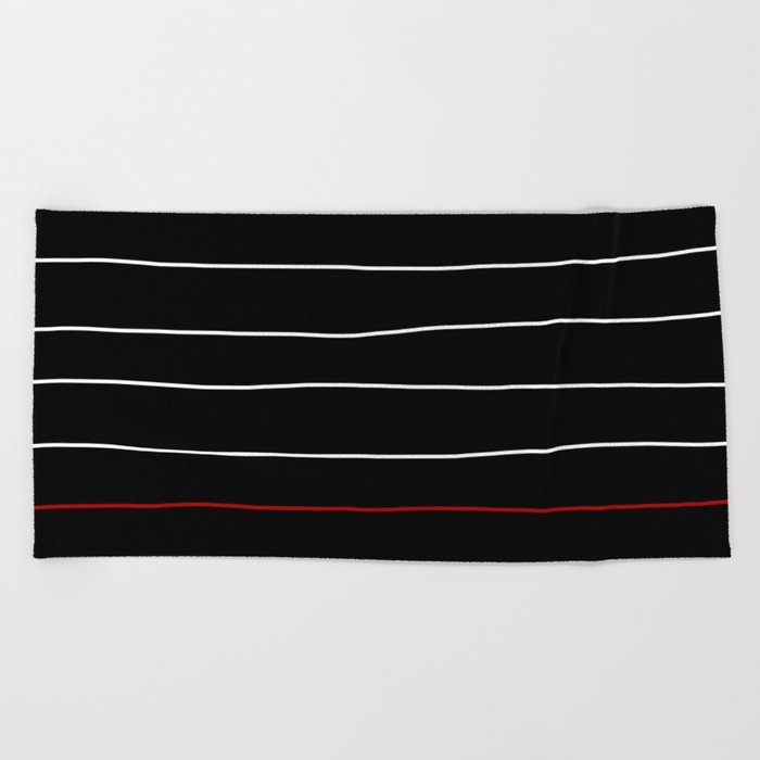 Thin Red Line Beach Towel
