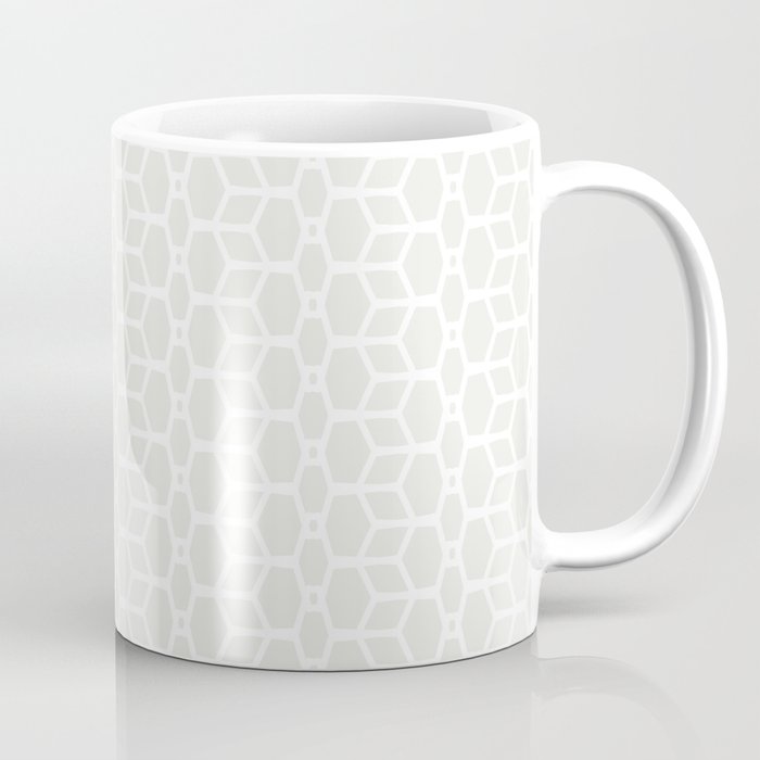 Off White and White Tessellation Line Pattern 4 Pairs Dulux 2022 Popular Colour Cloudy Dreams Coffee Mug