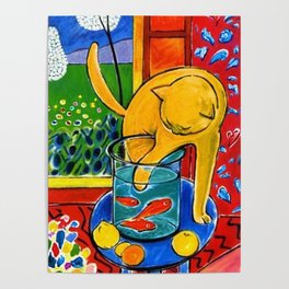 Henri Matisse - Cat With Red Fish still life painting Poster