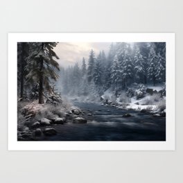 Frozen river Art Print