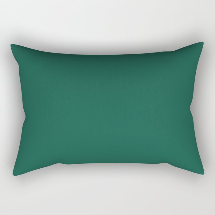Solid Jewel Tone Green Color Rectangular Pillow