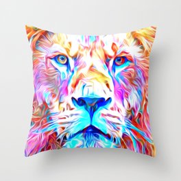 Colorful Lion Throw Pillow