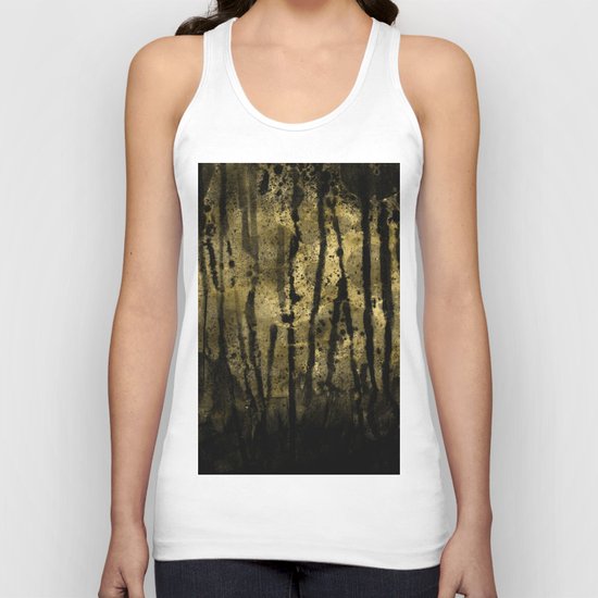 Black and Gold grunge modern abstract ink backround Unisex Tank Top