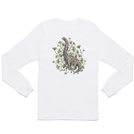 Brachio Ginkgo | Dinosaur Botanical Art Long Sleeve T-shirt