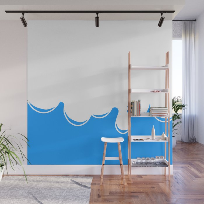 Drip over blue Wall Mural