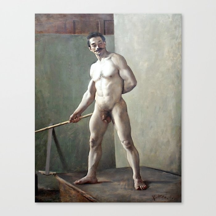 Academic Male Nude Study by Jan Preisler Canvas Print
