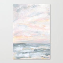 You Are My Sunshine - Gray Pastel Ocean Seascape Canvas Print