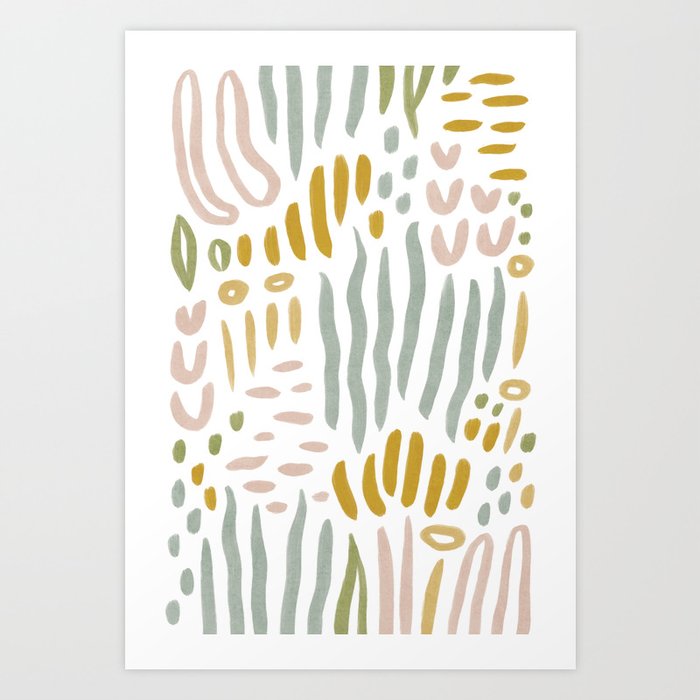 Abstract nature shapes pattern Art Print