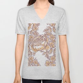 Flower blossom. Abstract elegance seamless pattern with floral elements. Flower background. V Neck T Shirt