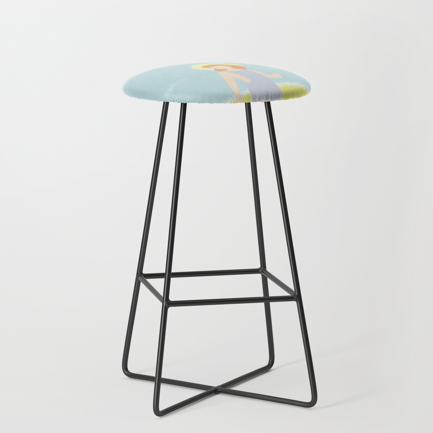 1950S Bar Stools, Girl At The Beach With Kite And Ball In The 1950 S Vintage Bar Stool By Annaki Society6