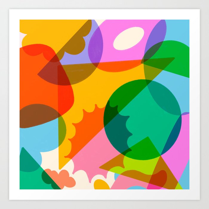 Fun Shapes Colorful Modern Pattern Art Print