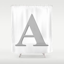 Letter A Initial Monogram Shower Curtain