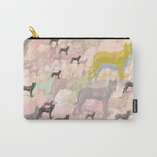 Sky Dogs - Abstract Geometric pink mauve mint grey orange Carry-All Pouch