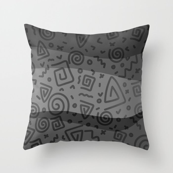 ETHNO PATTERN Modern | grey Throw Pillow