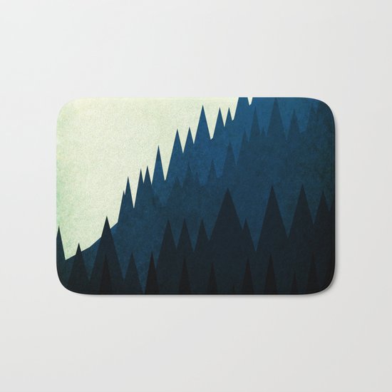 Blue Trees On A Mountain Bath Mat