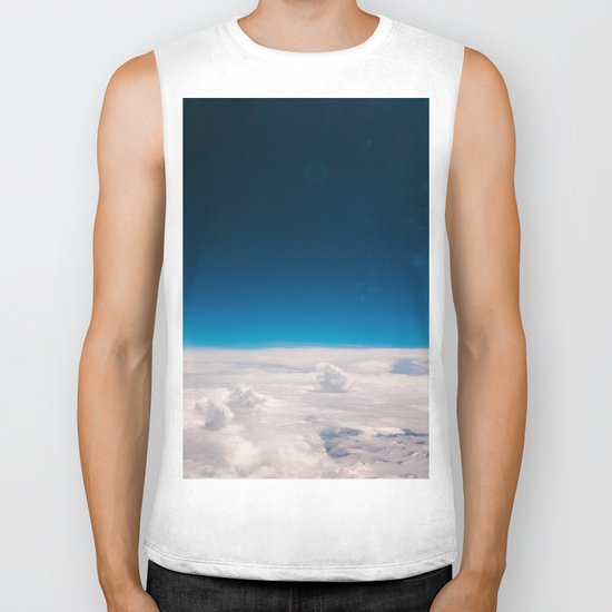 Blue and White at the sky Biker Tank