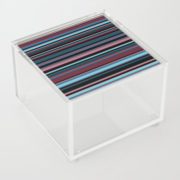 Horizontal Stripes pattern Design Acrylic Box