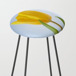 100% Artist Commissions Donated - Floral - Flowers Yellow Tulip Minimal Floral Nature Photo Counter Stool