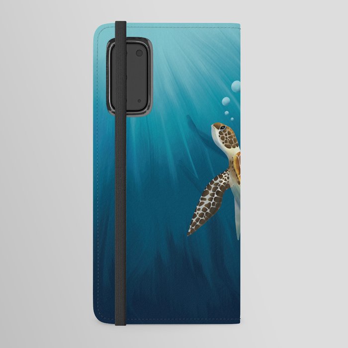 Sea turtle swimming in the ocean Android Wallet Case