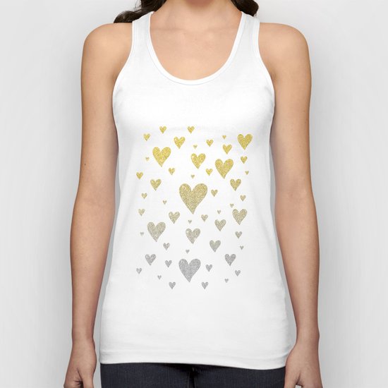 Glitter Hearts Unisex Tank Top