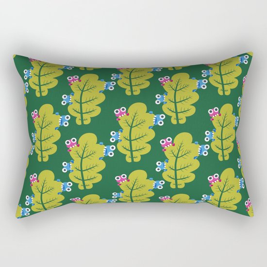 Bugs Eat Green Leaf Rectangular Pillow