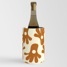 Abstract vintage hand pattern - Ruddy Brown and Cornsilk Wine Chiller