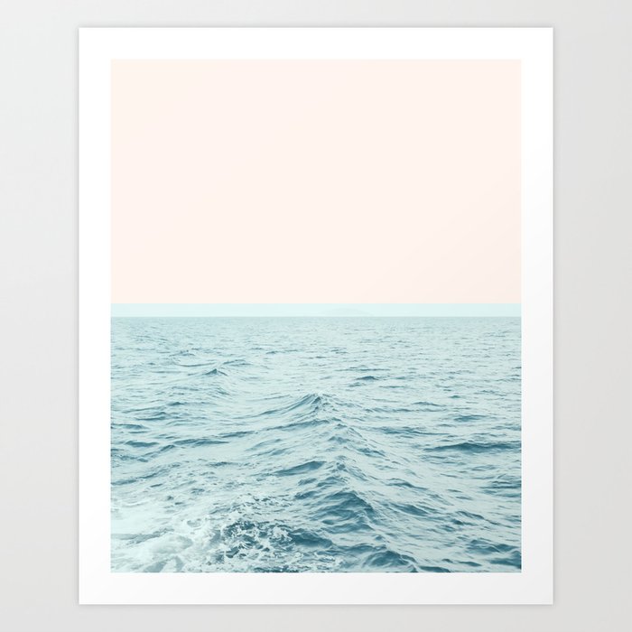 Sea Breeze, Minimal Nature Ocean Photography, Scenic Landscape Pastel Luxe Sea Art Print