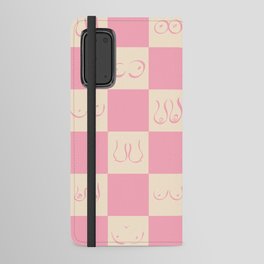 Retro Pink Gingham Boobs Drawing Android Wallet Case