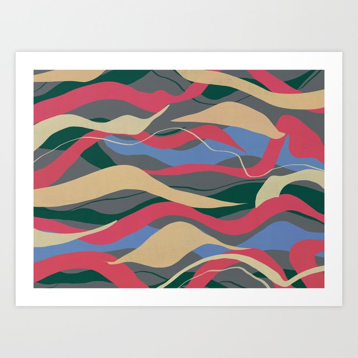 Color flow abstract painting Art Print