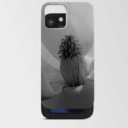Magnolia flower blossom floral black and white photography / photograph iPhone Card Case