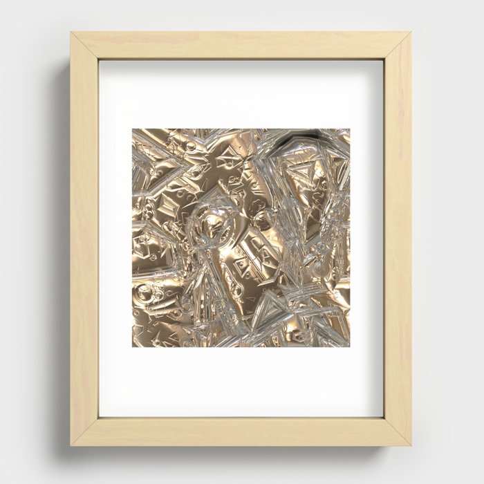 Golden grey stone Recessed Framed Print