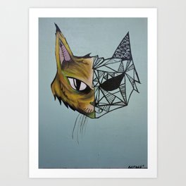 Half Cat Art Print
