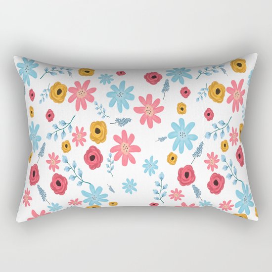 Colors Flowers 3 Rectangular Pillow