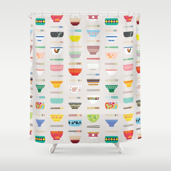 Bowls & Chopsticks Shower Curtain