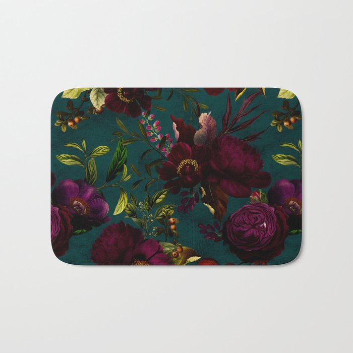 Before Midnight Vintage Flowers Garden Bath Mat