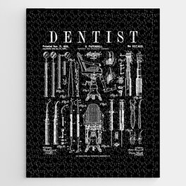 Dentist Dentistry Dental Tools Kit Vintage Patent Print Jigsaw Puzzle
