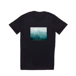 Sunrise in the mountains, dawn, teal, abstract watercolor T Shirt