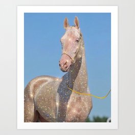 MAGIC HORSE | magical | glitter | sparkle | shiny | pet | animal | nature | blue | bling | collage  Art Print