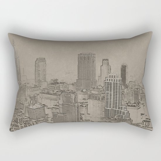 Old Cityscape Rectangular Pillow