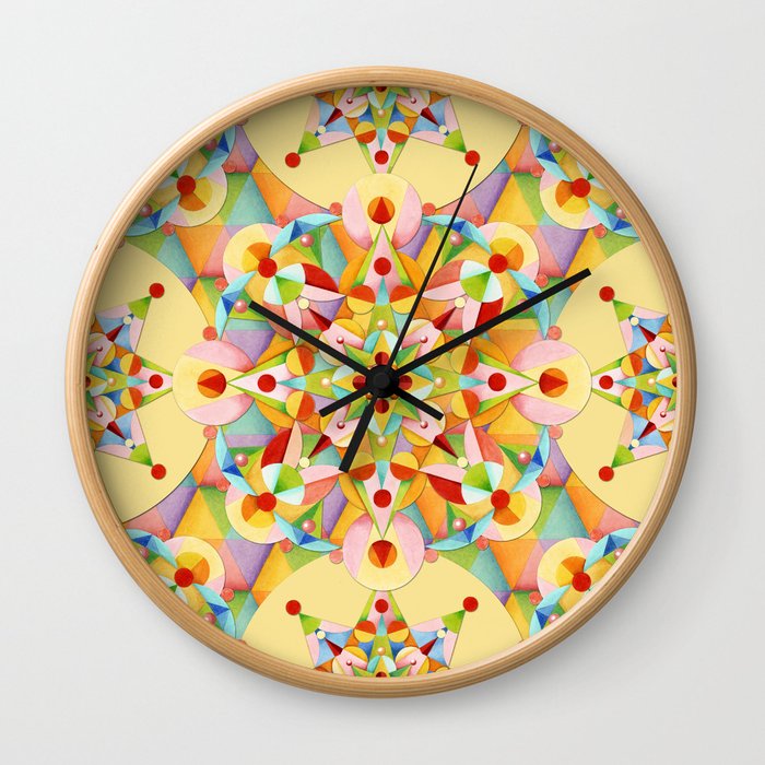 Pastel Mandala Rainbow Wall Clock