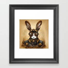 Steampunk Animal 02 Rabbit Portrait Framed Art Print