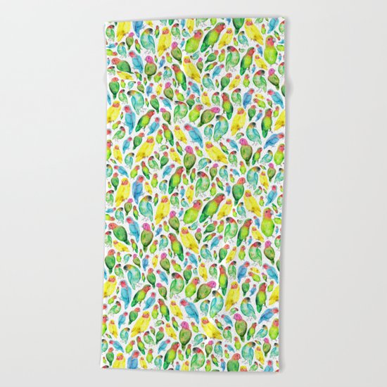 Love Birds Pattern Beach Towel