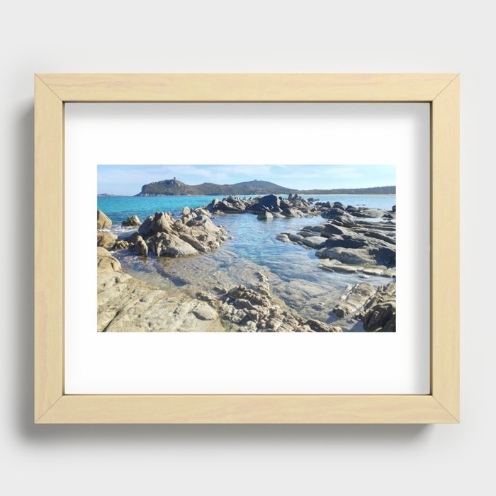 Sardinia Rocky Beach Recessed Framed Print