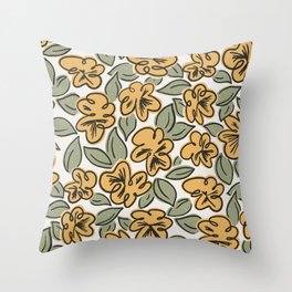 Black and Yellow Pansies Throw Pillow