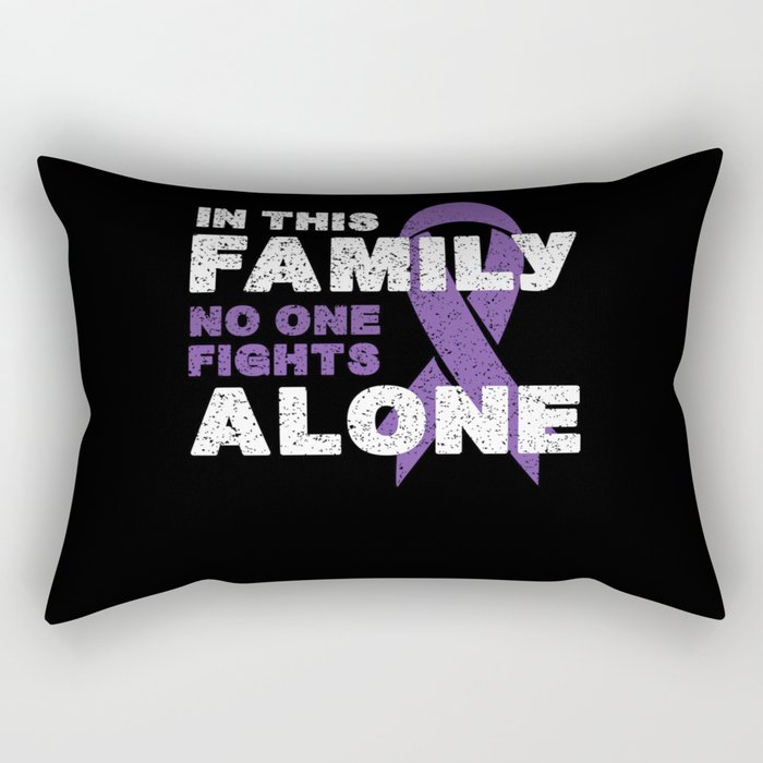 Fights Alone November Purple Pancreatic Cancer Rectangular Pillow