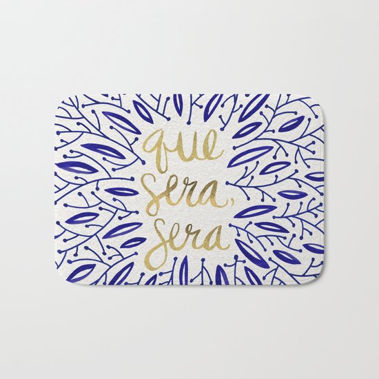 Whatever Will Be, Will Be – Navy & Gold Bath Mat