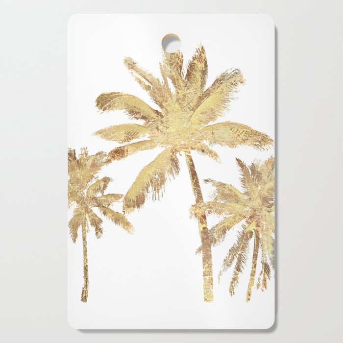 Gold Palm Trees Beach Chic Tropical Cutting Board