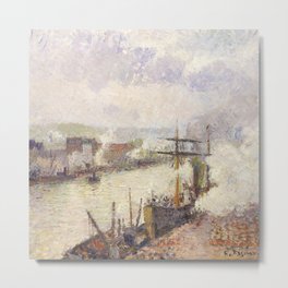 Camille Pissarro "Steamboats in the Port of Rouen" Metal Print | Pointillism, Oil, Camillepissarro, Neoimpressionist, Painting, Steamboats, French, Impressionist, Landscape, Arthistory 